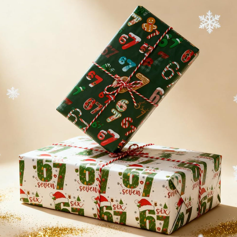 🎁🎄 Lustiges Weihnachts-Zahlen-Muster Geschenkpapier – Mach Deine Geschenke Unvergesslich!