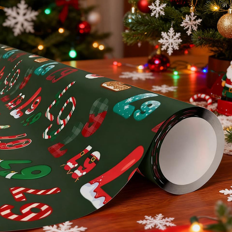 🎁🎄 Lustiges Weihnachts-Zahlen-Muster Geschenkpapier – Mach Deine Geschenke Unvergesslich!