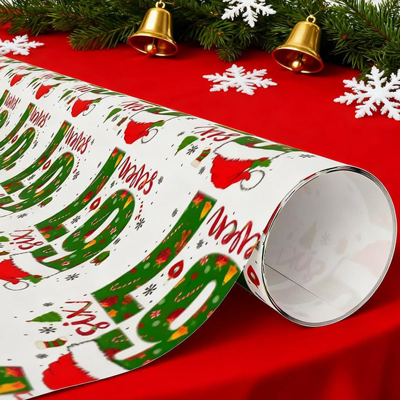 🎁🎄 Lustiges Weihnachts-Zahlen-Muster Geschenkpapier – Mach Deine Geschenke Unvergesslich!