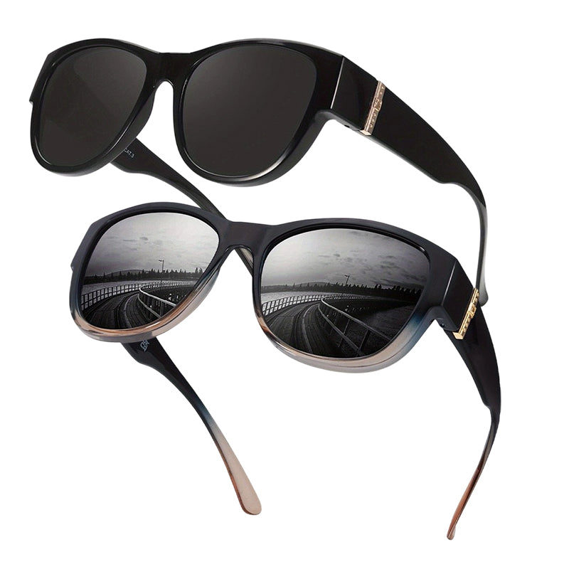 Damen-Sonnenbrille mit großem Rahmen, zum Überziehen