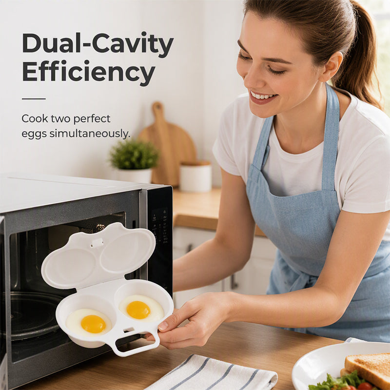 ✨50% Rabatt✨🍳 Mikrowellen-Eierkocher mit Deckel und Griff – Schnell, sicher & platzsparend – Perfekt für das schnelle Frühstück, Weich- & Hartgekochte Eier in Minuten ✨