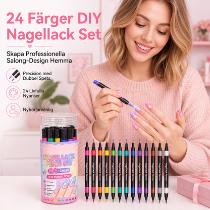 🔥24-Farben-Nagelkunststifte, 12 doppelseitige Stifte mit zwei Spitzen – für kreative Nageldesigns