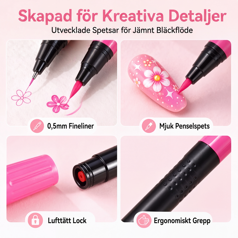 🔥24-Farben-Nagelkunststifte, 12 doppelseitige Stifte mit zwei Spitzen – für kreative Nageldesigns