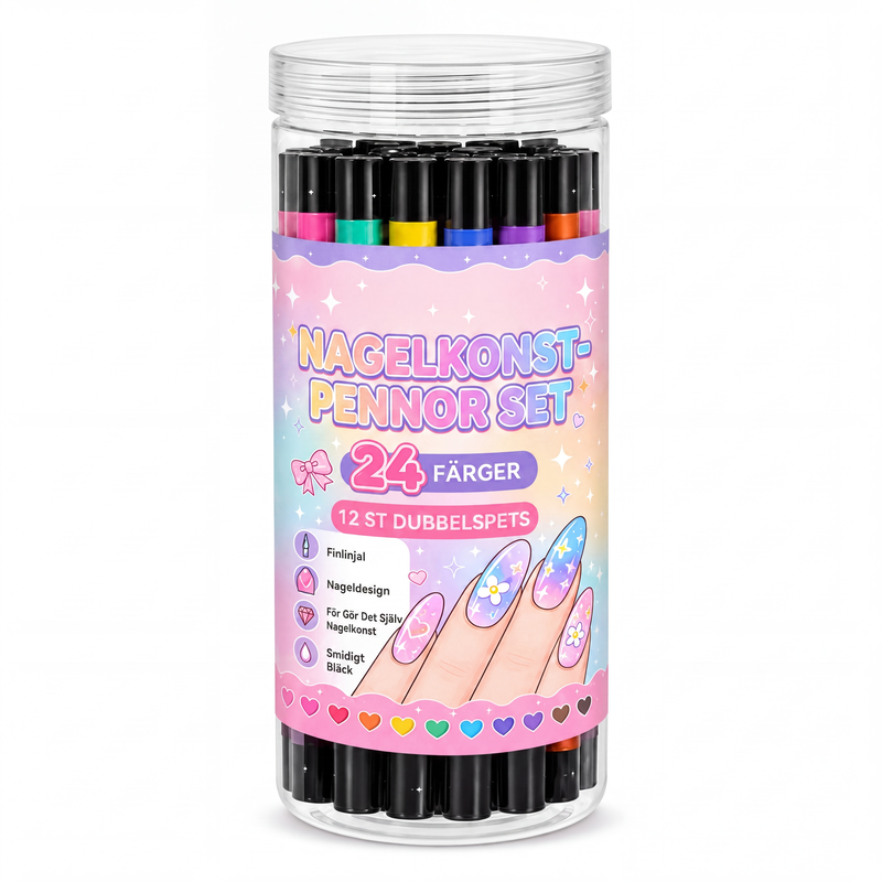 🔥24-Farben-Nagelkunststifte, 12 doppelseitige Stifte mit zwei Spitzen – für kreative Nageldesigns